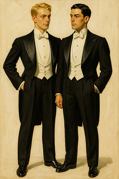 White & Black Tie